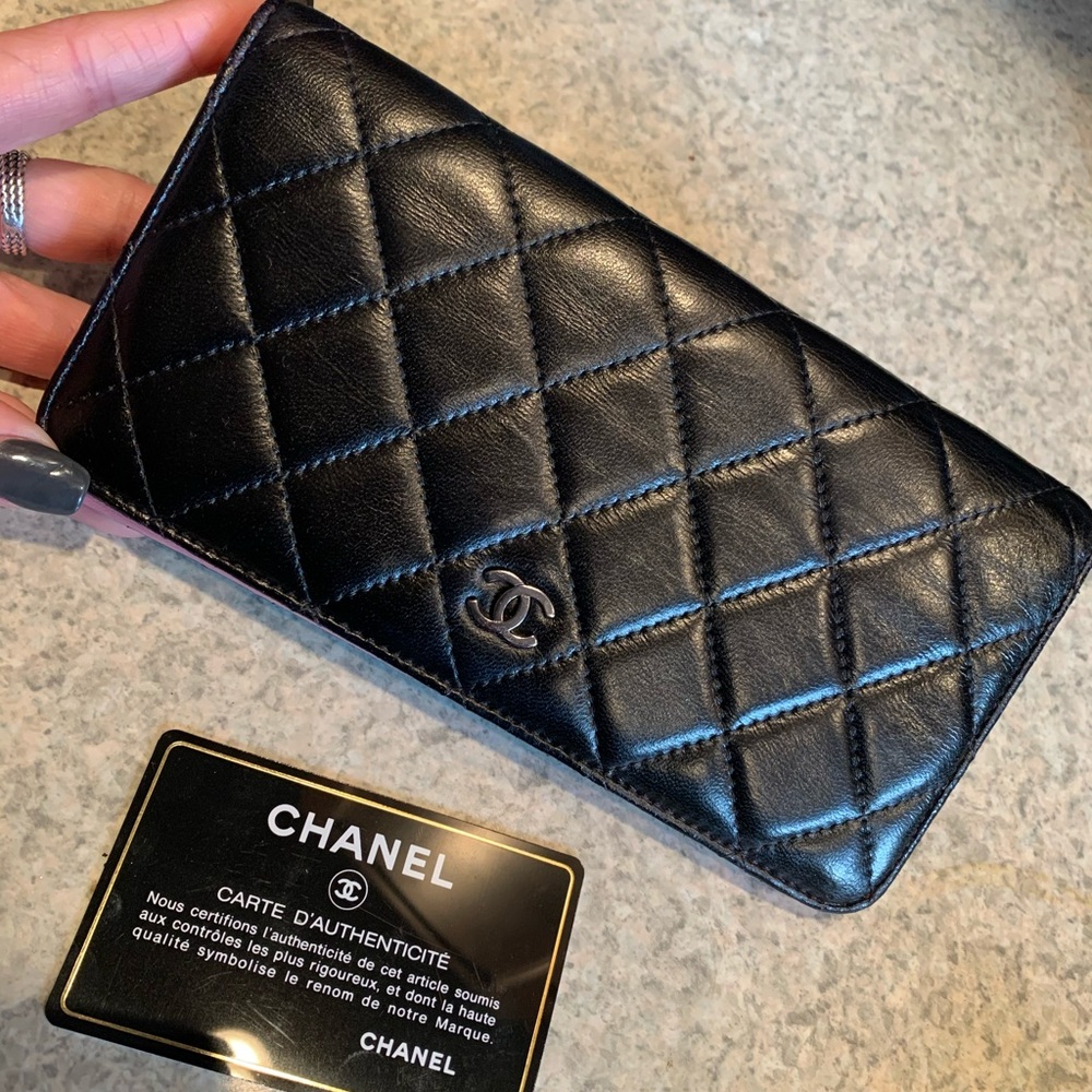 SOLD Authentic Chanel quilted black wallet